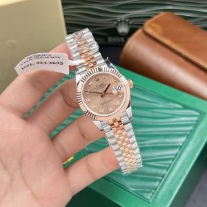 Rolex Chế Tác DateJust Bọc Vàng Hồng 18K Nữ Mặt Màu Hồng GM Factory 31mm (2)