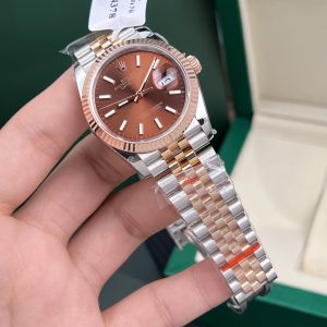 Rolex Chế Tác DateJust Mặt Chocolate Bọc Vàng Hồng 18K GM Factory 36mm (2)