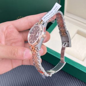 Rolex Chế Tác DateJust Mặt Chocolate Bọc Vàng Hồng 18K GM Factory 36mm (2)
