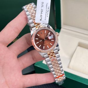 Rolex Chế Tác DateJust Mặt Chocolate Bọc Vàng Hồng 18K GM Factory 36mm (2)