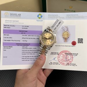 Rolex Chế Tác Datejust Bọc Vàng Thật 18K Nam Mặt Vàng Champagne GM Factory 41mm (2)