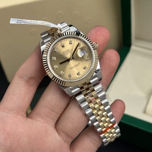 Rolex Chế Tác Datejust Bọc Vàng Thật 18K Nam Mặt Vàng Champagne GM Factory 41mm (2)