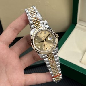 Rolex Chế Tác Datejust Bọc Vàng Thật 18K Nam Mặt Vàng Champagne GM Factory 41mm (2)