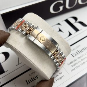 Rolex Rep 11 DateJust Nam Mặt Chocolate Bọc Vàng Hồng 18K GM Factory 41mm (2)