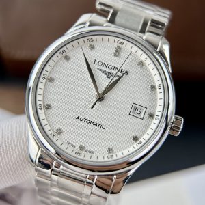 Đồng Hồ Longines Master Replica Cao Cấp Mặt Trắng Cọc Số Đính Đá 38 (2)