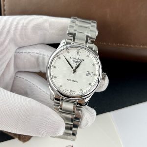 Đồng Hồ Longines Master Replica Cao Cấp Mặt Trắng Cọc Số Đính Đá 38 (2)