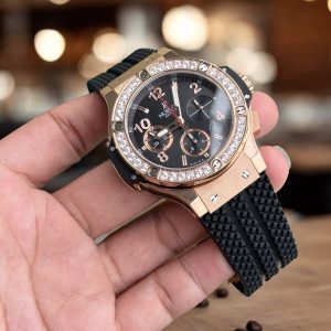 Đồng Hồ Hublot Chế Tác Big Bang Chronograph King Gold Màu Đen Dây Cao Su 44mm (3)