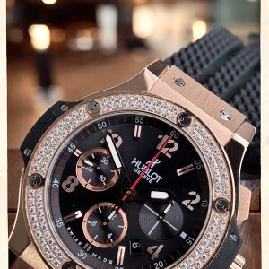 Đồng Hồ Hublot Chế Tác Big Bang Chronograph King Gold Viền Đính Đá 44mm (5)