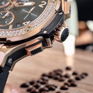 Đồng Hồ Hublot Chế Tác Big Bang Chronograph King Gold Viền Đính Đá 44mm (5)