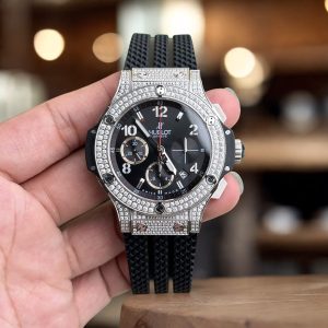 Đồng Hồ Hublot Nam Đính Đá Big Bang Chronograph Diamonds Pave Fake 11 44mm (4)