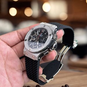 Đồng Hồ Hublot Nam Đính Đá Big Bang Chronograph Diamonds Pave Fake 11 44mm (4)