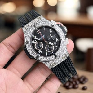 Đồng Hồ Hublot Nam Đính Đá Big Bang Chronograph Diamonds Pave Fake 11 44mm (4)