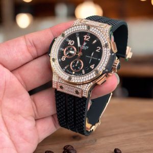 Đồng Hồ Hublot Nam Đính Đá Big Bang Chronograph Diamonds Pave Fake Cao Cấp 44mm (4)