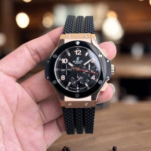 Đồng Hồ Hublot Nam Rep 11 Big Bang Chronograph King Gold Viền Gốm Đen 44mm (4)