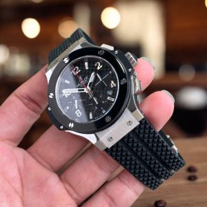 Đồng Hồ Hublot Nam Rep 1:1 Big Bang Chronograph Titanium Viền Gốm Đen 44mm (5)