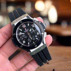 Đồng Hồ Hublot Nam Rep 1:1 Big Bang Chronograph Titanium Viền Gốm Đen 44mm (5)