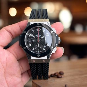 Đồng Hồ Hublot Nam Rep 1:1 Big Bang Chronograph Titanium Viền Gốm Đen 44mm (5)