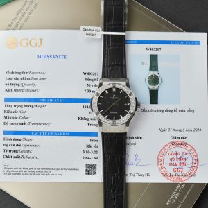 Đồng Hồ Hublot Nam Rep 11 Đính Kim Cương Moissanite Màu Đen Nhà Máy APS 42mm (8)