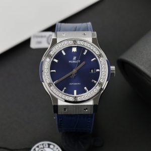 Đồng Hồ Hublot Nam Rep 1:1 Đính Kim Cương Moissanite Màu Xanh Blue Nhà Máy APS 42mm (9)