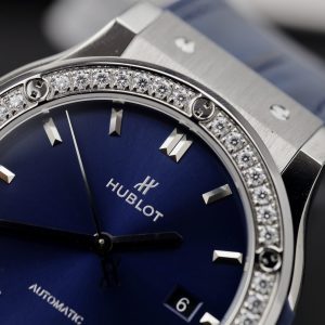 Đồng Hồ Hublot Nam Rep 1:1 Đính Kim Cương Moissanite Màu Xanh Blue Nhà Máy APS 42mm (9)