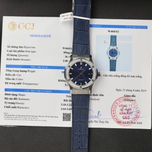 Đồng Hồ Hublot Nam Rep 1:1 Đính Kim Cương Moissanite Màu Xanh Blue Nhà Máy APS 42mm (9)
