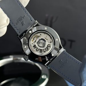 Đồng Hồ Hublot Nam Rep 11 Vỏ Gốm Đen Mặt Xanh Blue Tinh Chỉnh Máy SW300 Nhà Máy JJZ 42mm (2)