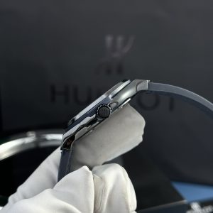 Đồng Hồ Hublot Nam Rep 11 Vỏ Gốm Đen Mặt Xanh Blue Tinh Chỉnh Máy SW300 Nhà Máy JJZ 42mm (2)