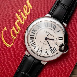 Cartier Ballon Bleu Replica Cao Cấp Nam Mặt Trắng Dây Da 42mm (2)