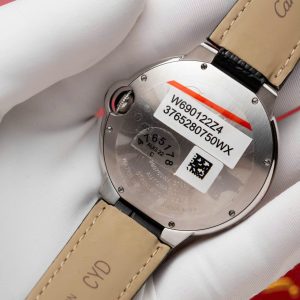 Cartier Ballon Bleu Replica Cao Cấp Nam Mặt Trắng Dây Da 42mm (2)