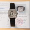 Cartier Santos Đính Kim Cương Moissanite Hong Kong Rep 11 Nam Dây Da 39 (2)