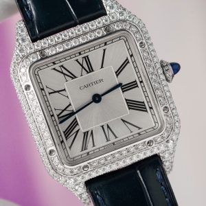 Cartier Santos Dumon Large Chế Tác Kim Cương Moissanite Hong Kong 42mm (2)