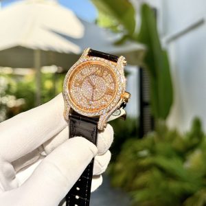 Đồng Hồ Chopard Nữ Chế Tác Bọc Vàng Đính Kim Cương Moissanite Hong Kong (7)