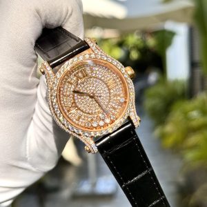 Đồng Hồ Chopard Nữ Chế Tác Bọc Vàng Đính Kim Cương Moissanite Hong Kong (7)