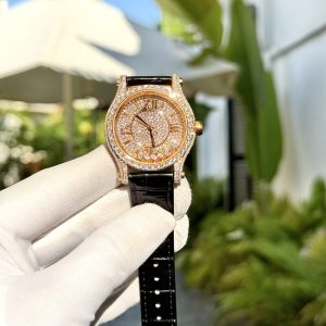 Đồng Hồ Chopard Nữ Chế Tác Bọc Vàng Đính Kim Cương Moissanite Hong Kong (7)
