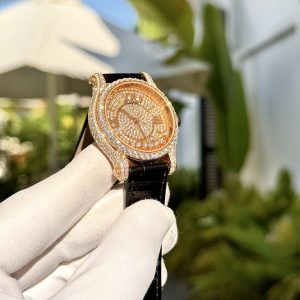 Đồng Hồ Chopard Nữ Chế Tác Bọc Vàng Đính Kim Cương Moissanite Hong Kong (7)