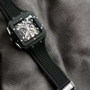 Đồng Hồ Hublot Chế Tác Gốm Đen Square Bang Unico Chronograph Nhà Máy BBF 42mm (1)