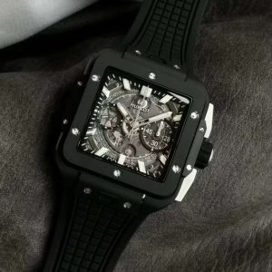 Đồng Hồ Hublot Chế Tác Gốm Đen Square Bang Unico Chronograph Nhà Máy BBF 42mm (1)