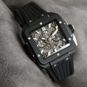 Đồng Hồ Hublot Chế Tác Gốm Đen Square Bang Unico Chronograph Nhà Máy BBF 42mm (1)
