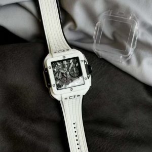 Đồng Hồ Hublot Chế Tác Gốm Trắng Square Bang Unico Chronograph Nhà Máy BBF 42mm (8)