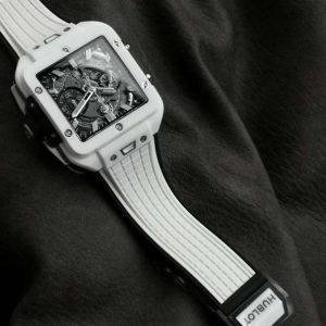 Đồng Hồ Hublot Chế Tác Gốm Trắng Square Bang Unico Chronograph Nhà Máy BBF 42mm (8)
