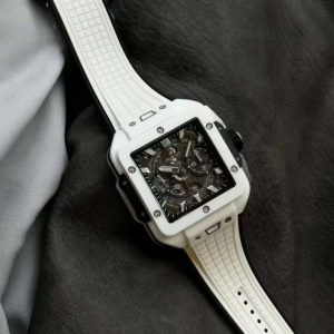 Đồng Hồ Hublot Chế Tác Gốm Trắng Square Bang Unico Chronograph Nhà Máy BBF 42mm (8)