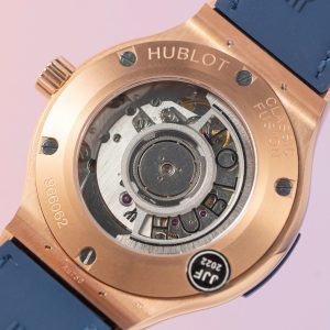 Đồng Hồ Hublot Classic Fusion King Gold Màu Xanh Blue Niềng Kim Cương Moissanite 38mm (2)