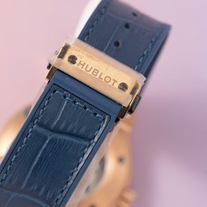 Đồng Hồ Hublot Classic Fusion King Gold Màu Xanh Blue Niềng Kim Cương Moissanite 38mm (2)