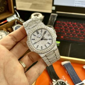 Đồng Hồ Patek Philippe Replica Cao Cao Cấp Nautilus 5719 Đính Full Đá 40mm (10)