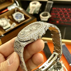 Đồng Hồ Patek Philippe Replica Cao Cao Cấp Nautilus 5719 Đính Full Đá 40mm (10)