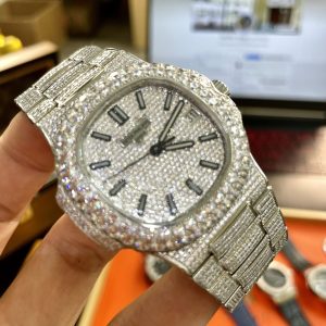 Đồng Hồ Patek Philippe Replica Cao Cao Cấp Nautilus 5719 Đính Full Đá 40mm (10)