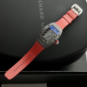 Đồng Hồ Richard Mille Rep 1:1 RM07 Carbon Đen Dây Cao Su Màu Đỏ 36mm (1)