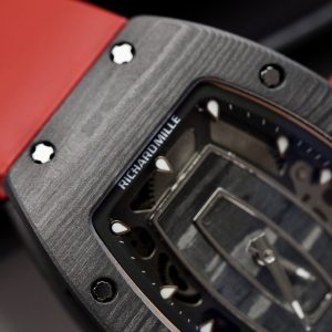 Đồng Hồ Richard Mille Rep 11 RM07 Carbon Đen Dây Cao Su Màu Đỏ 36mm (1)
