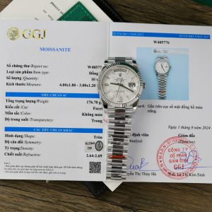 Đồng Hồ Rolex Day-Date Độ Mặt Số Thiên Thạch Cọc Số Moissanite Replica GM Factory 40mm (12)