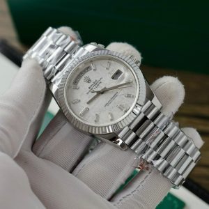 Đồng Hồ Rolex Day-Date Độ Mặt Số Thiên Thạch Cọc Số Moissanite Replica GM Factory 40mm (12)